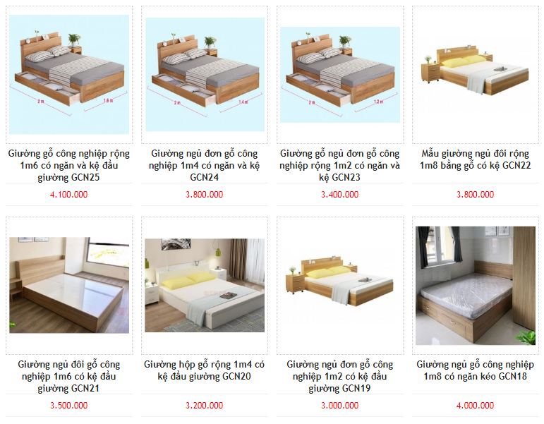Nội thất Sinh Liên Bed Products