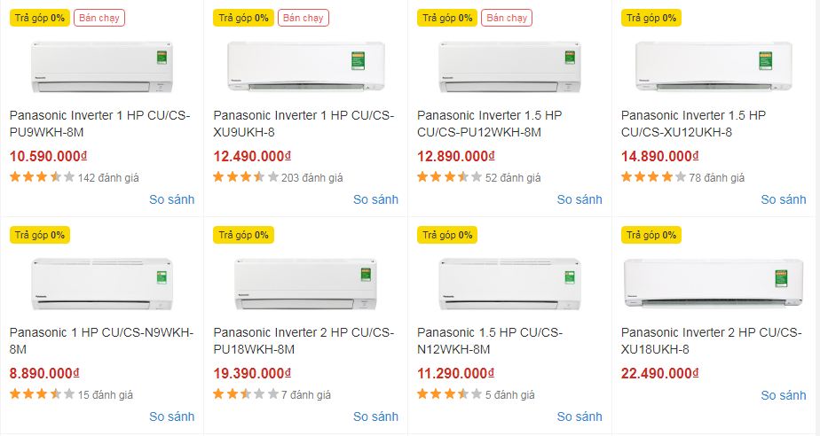 Panasonic Air Conditioners on Sale at Điện Máy Xanh