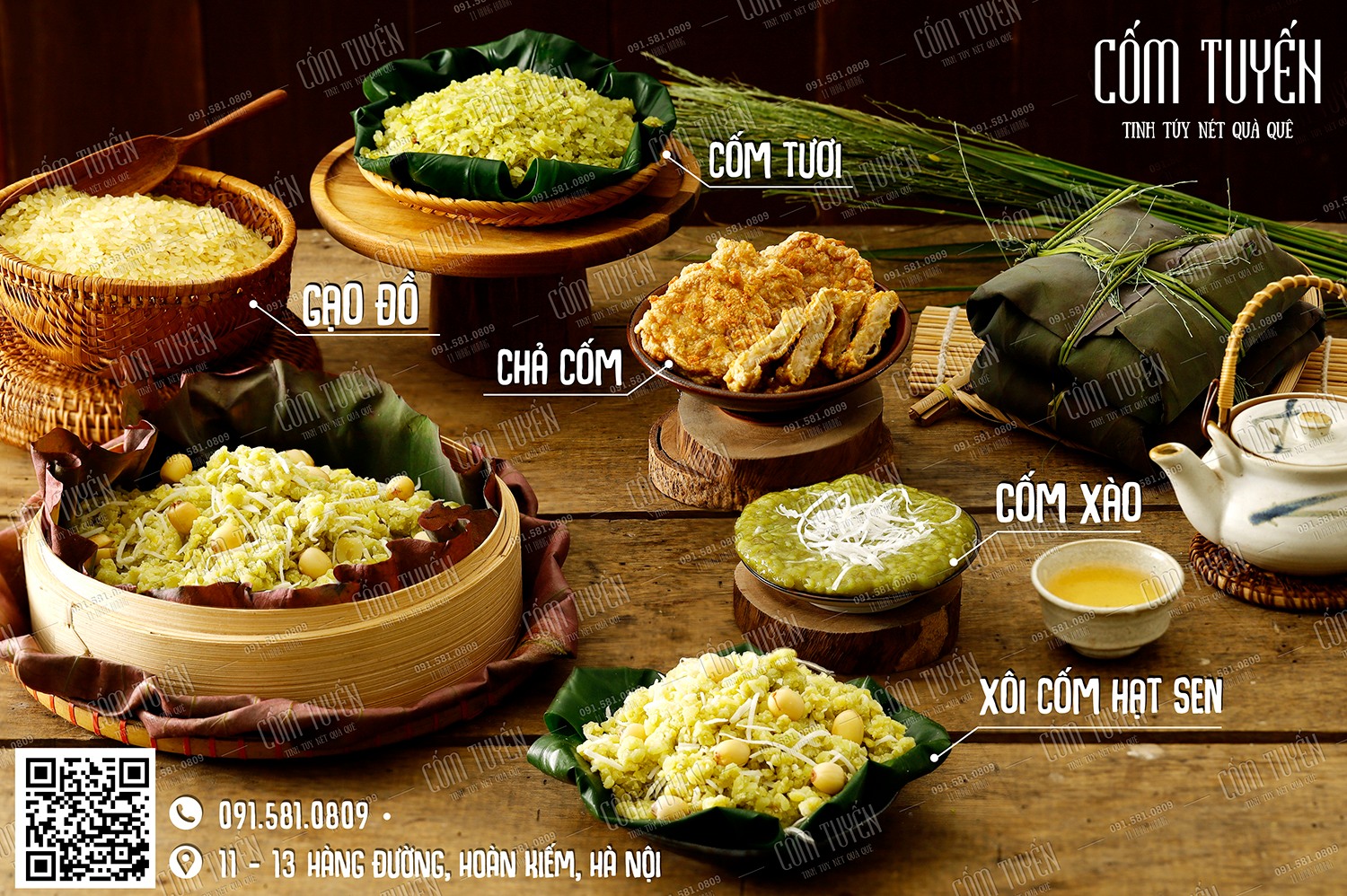 Tuyen's Green Rice Flake Delicacies on Hang Duong Street