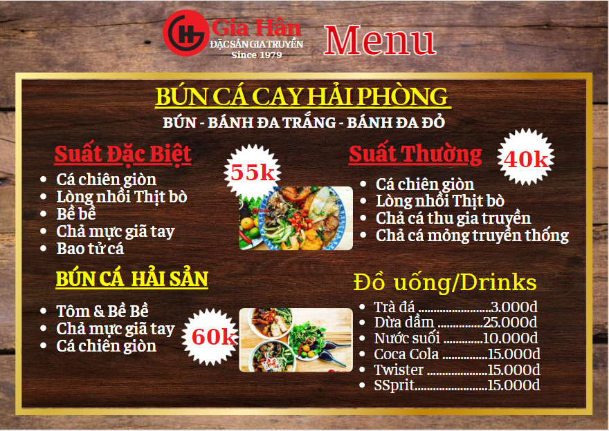 Gia Han's Spicy Hai Phong Fish Noodle menu