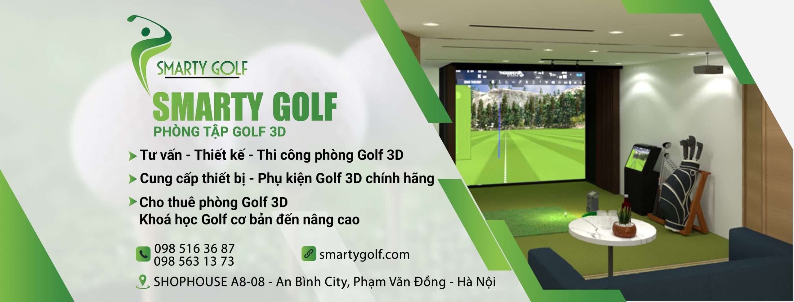 đơn vị thi công phòng golf 3d ở Hà Nội - smartygolf